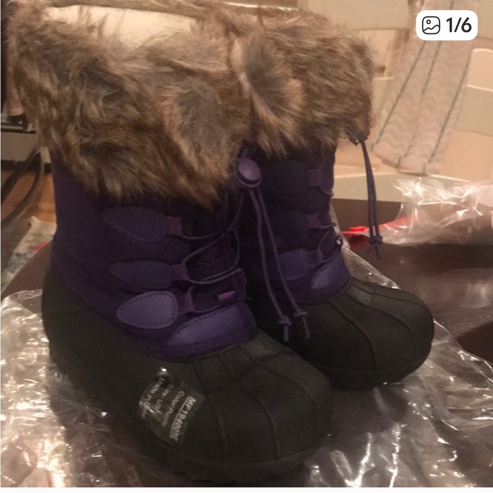 Kamik Kids Boots - Purple and Black with Faux Fur